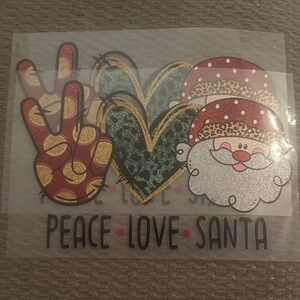 DTF Transfer Peace Love Santa Set of 2